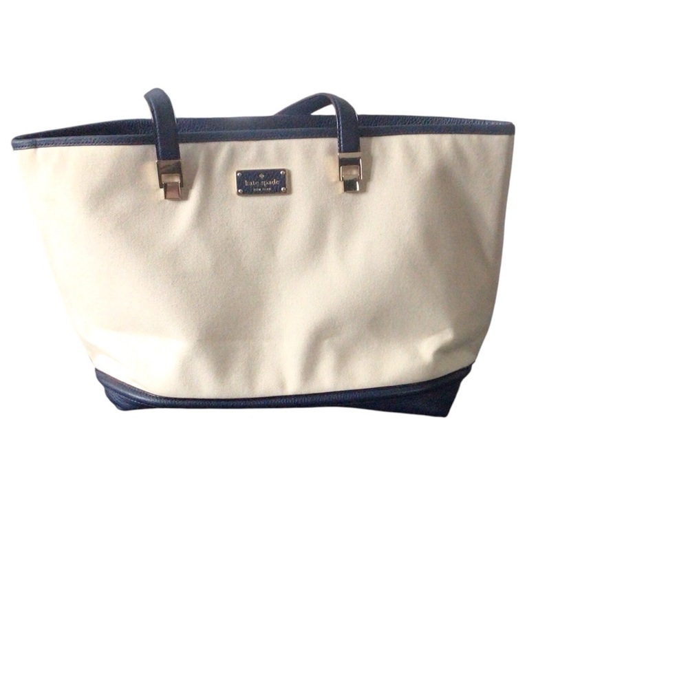 Kate Spade Oliver Street Taren tote bag oatmeal and Navy